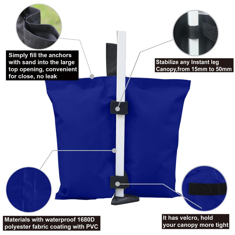 ABCCANOPY Canopy Weights 150 LBS Tent Sand Bags 4pcs-Pack (Blue) - Image 3